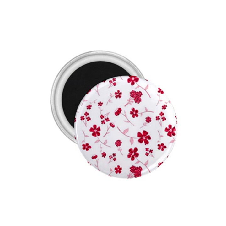 Sweet Shiny Floral Red 1.75  Magnets