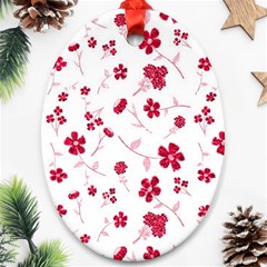 Sweet Shiny Floral Red Ornament (oval) by ImpressiveMoments