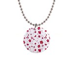 Sweet Shiny Floral Red Button Necklaces Front