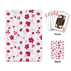 Sweet Shiny Floral Red Playing Card by ImpressiveMoments