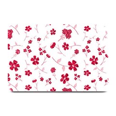 Sweet Shiny Floral Red Plate Mats by ImpressiveMoments