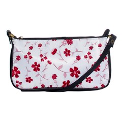 Sweet Shiny Floral Red Shoulder Clutch Bags by ImpressiveMoments