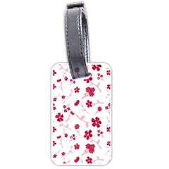 Sweet Shiny Floral Red Luggage Tags (one Side)  by ImpressiveMoments