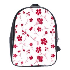 Sweet Shiny Floral Red School Bag (xl) by ImpressiveMoments