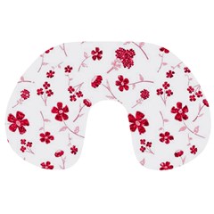 Sweet Shiny Floral Red Travel Neck Pillows by ImpressiveMoments