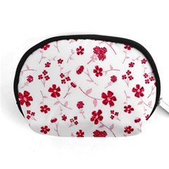 Sweet Shiny Floral Red Accessory Pouches (medium)  by ImpressiveMoments