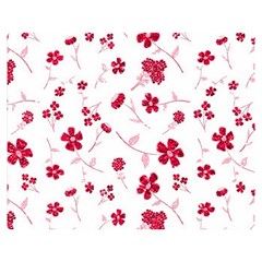 Sweet Shiny Floral Red Double Sided Flano Blanket (medium)  by ImpressiveMoments