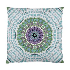 Hearts In A Decorative Star Flower Mandala Standard Cushion Case (one Side) by pepitasart