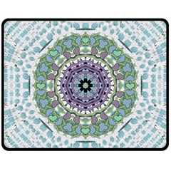 Hearts In A Decorative Star Flower Mandala Fleece Blanket (medium)  by pepitasart