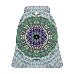 Hearts In A Decorative Star Flower Mandala Ornament (bell) by pepitasart