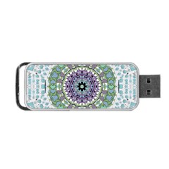 Hearts In A Decorative Star Flower Mandala Portable Usb Flash (one Side) by pepitasart