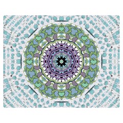 Hearts In A Decorative Star Flower Mandala Double Sided Flano Blanket (medium)  by pepitasart