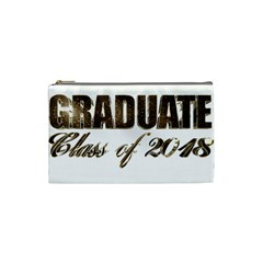 Graduate Typography Class Of 2018 Golden Faux Gold Foil Text Chic Graduation Cosmetic Bag (small) 