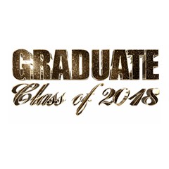 Graduate Typography Class Of 2018 Golden Faux Gold Foil Text Chic Graduation Satin Wrap