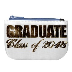 Graduate Typography Class Of 2018 Golden Faux Gold Foil Text Chic Graduation Large Coin Purse