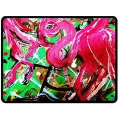 Flamingo   Child Of Dawn 9 Fleece Blanket (large)  by bestdesignintheworld