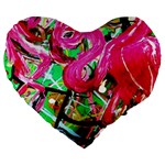 Flamingo   Child Of Dawn 9 Large 19  Premium Flano Heart Shape Cushions Front