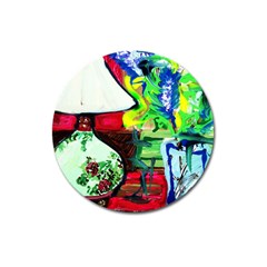 Lilack, Lamp And Curtain Window 3 Magnet 3  (round) by bestdesignintheworld