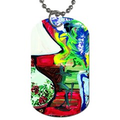 Lilack, Lamp And Curtain Window 3 Dog Tag (one Side) by bestdesignintheworld