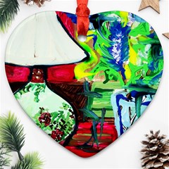 Lilack, Lamp And Curtain Window 3 Heart Ornament (two Sides) by bestdesignintheworld