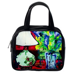 Lilack, Lamp And Curtain Window 3 Classic Handbags (one Side) by bestdesignintheworld