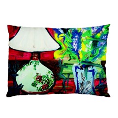 Lilack, Lamp And Curtain Window 3 Pillow Case by bestdesignintheworld