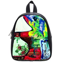 Lilack, Lamp And Curtain Window 3 School Bag (small) by bestdesignintheworld