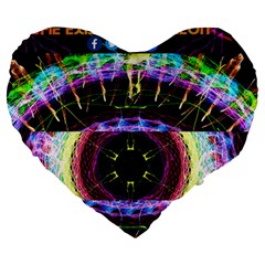 Crowned Existence Of Neon Large 19  Premium Heart Shape Cushion by TheExistenceOfNeon2018