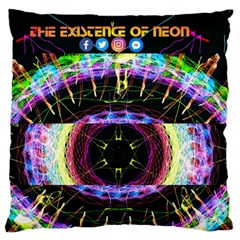 Crowned Existence Of Neon Large Flano Cushion Case (two Sides)