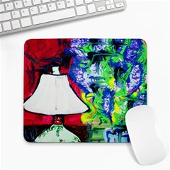 Lilac, Lamp And Curtain Window 2 Large Mousepads by bestdesignintheworld