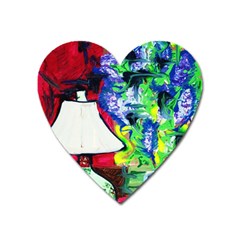 Lilac, Lamp And Curtain Window 2 Heart Magnet by bestdesignintheworld