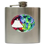 Lilac, Lamp And Curtain Window 2 Hip Flask (6 oz) Front