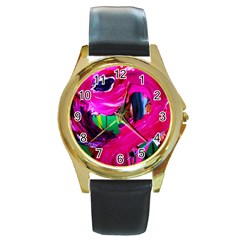 Flamingo   Child Of Dawn 8 Round Gold Metal Watch