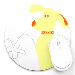 Mutt Dog Animal Domestic Vector Round Mousepads by Nexatart