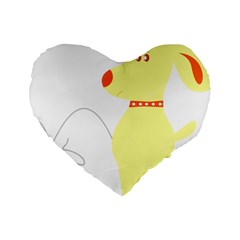 Mutt Dog Animal Domestic Vector Standard 16  Premium Heart Shape Cushions by Nexatart