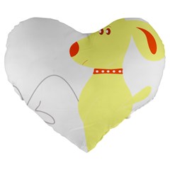 Mutt Dog Animal Domestic Vector Large 19  Premium Heart Shape Cushions by Nexatart