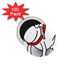 Dog Animal Pet Grin Sit Happy 1 75  Magnets (100 Pack)  by Nexatart