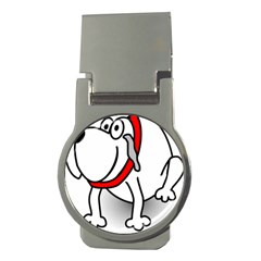 Dog Animal Pet Grin Sit Happy Money Clips (round)  by Nexatart