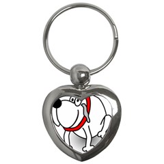 Dog Animal Pet Grin Sit Happy Key Chains (heart) 