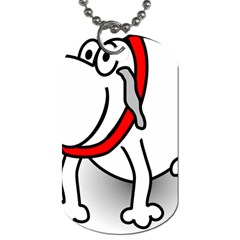 Dog Animal Pet Grin Sit Happy Dog Tag (two Sides) by Nexatart