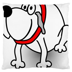 Dog Animal Pet Grin Sit Happy Large Cushion Case (two Sides) by Nexatart