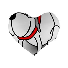 Dog Animal Pet Grin Sit Happy Standard 16  Premium Heart Shape Cushions by Nexatart