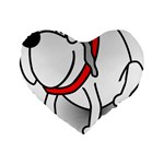 Dog Animal Pet Grin Sit Happy Standard 16  Premium Flano Heart Shape Cushions Front