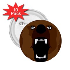 Bear Brown Set Paw Isolated Icon 2 25  Buttons (10 Pack)  by Nexatart