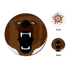 Bear Brown Set Paw Isolated Icon Playing Cards (round)  by Nexatart