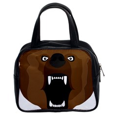 Bear Brown Set Paw Isolated Icon Classic Handbags (2 Sides) by Nexatart