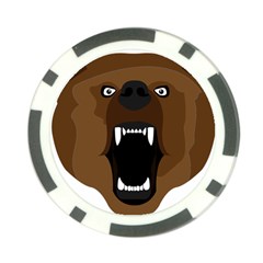 Bear Brown Set Paw Isolated Icon Poker Chip Card Guard (10 Pack) by Nexatart