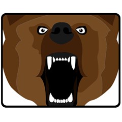 Bear Brown Set Paw Isolated Icon Fleece Blanket (medium)  by Nexatart