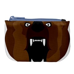 Bear Brown Set Paw Isolated Icon Large Coin Purse by Nexatart