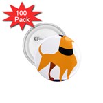 Stub Illustration Cute Animal Dog 1.75  Buttons (100 pack)  Front